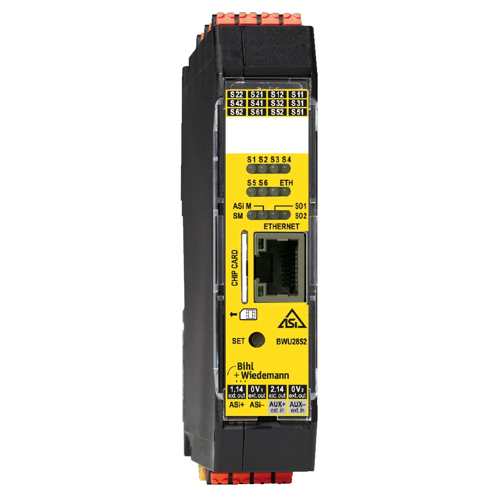 جهاز Safety Basic Monitor من Bihl+Wiedemann طراز BWU2852 الداعم لـ Safe Link