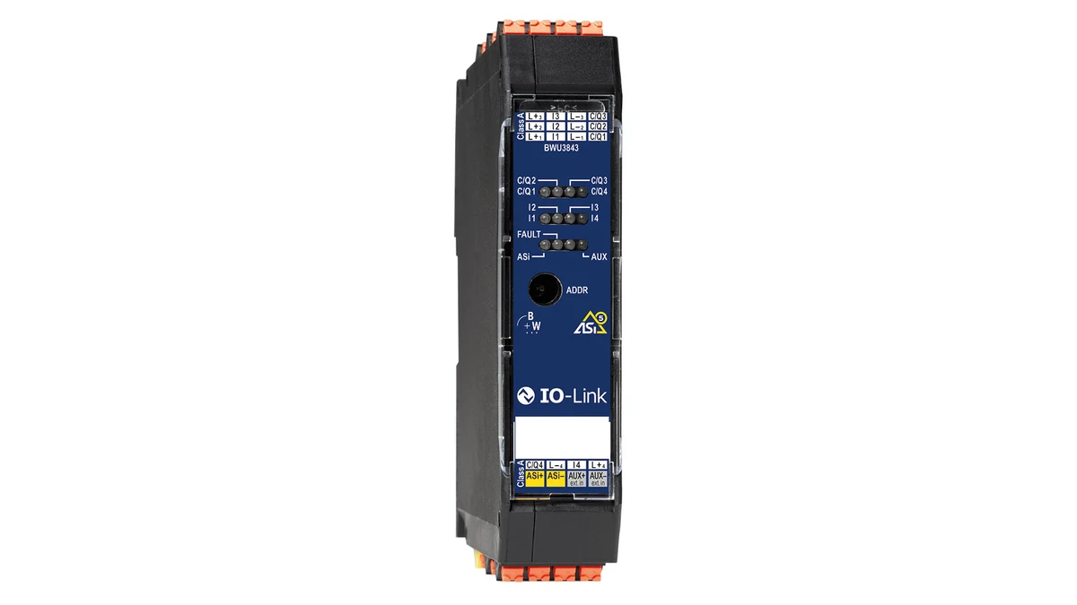 صورة المنتج الرسمية لوحدة Bihl+Wiedemann BWU3843 ASi-5 IO-Link الرئيسية ذات الأربعة منافذ وبدرجة حماية IP20