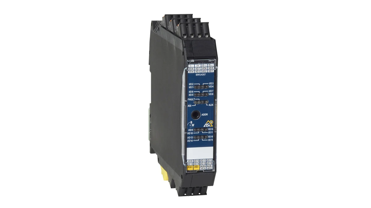 صورة المنتج الرسمية لوحدة Bihl+Wiedemann BWU4267 ASi-5 I/O ذاتية التكوين بدرجة حماية IP20