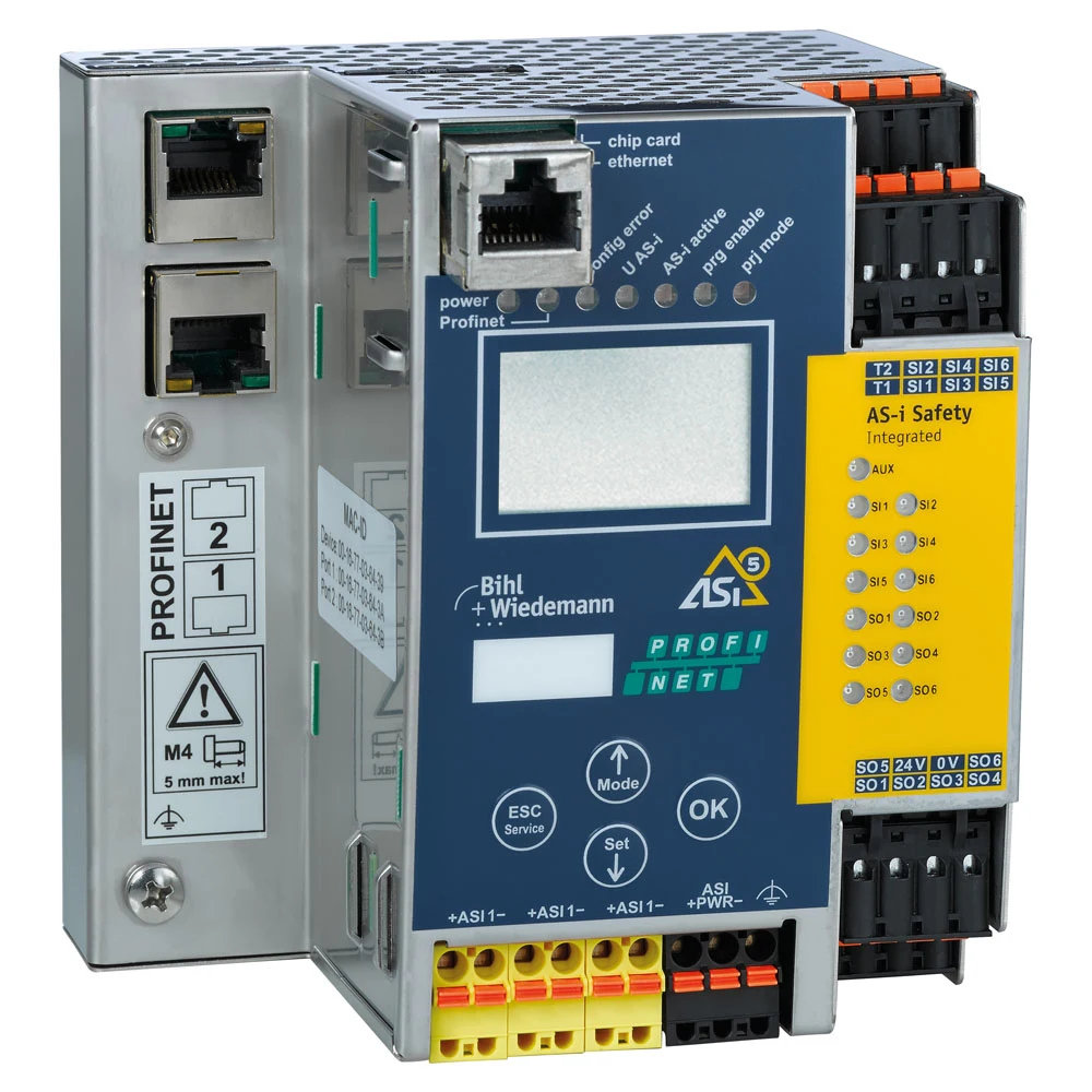 بوابة Bihl+Wiedemann BWU3954 المزودة بـ PROFINET وPROFIsafe