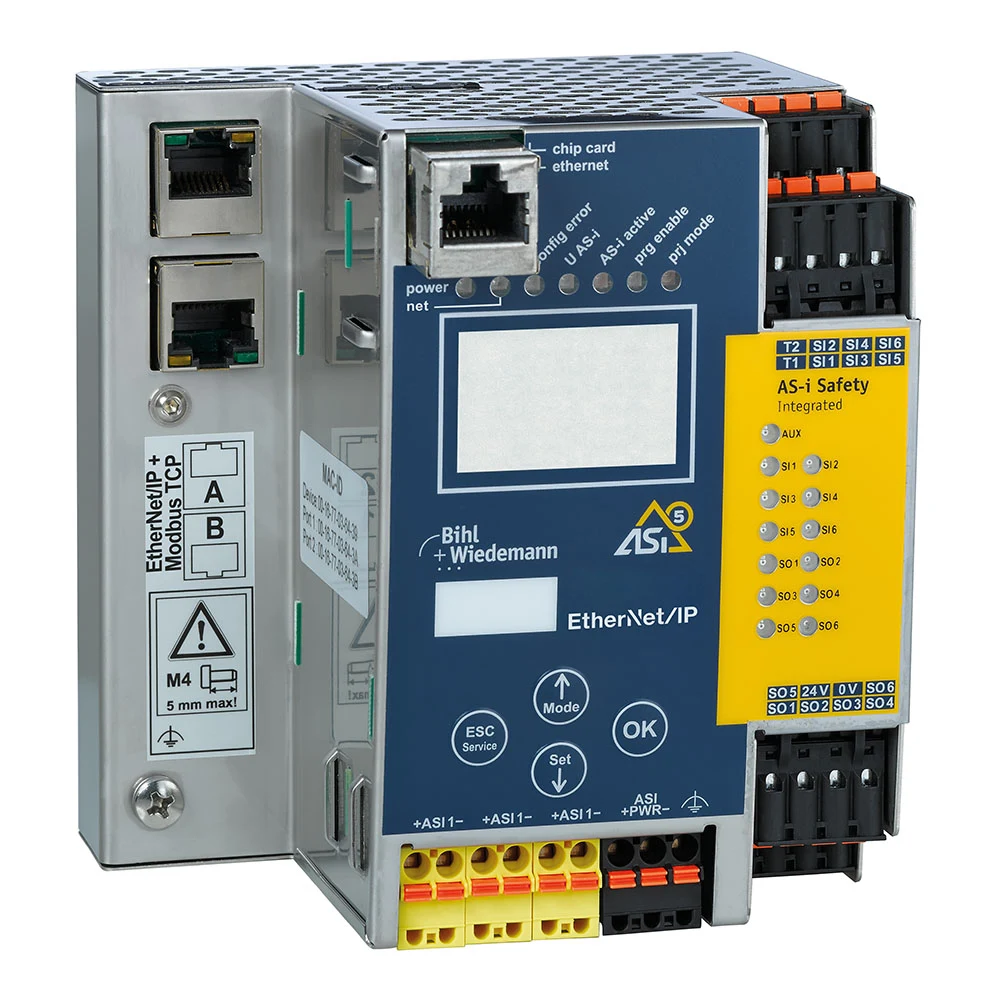 بوابة Bihl+Wiedemann BWU3960 المزودة بـ EtherNet/IP وModbus TCP