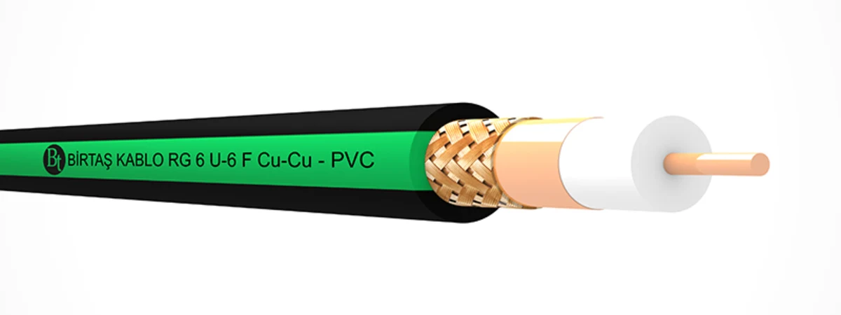 الصورة الرسمية لطبقات الكابل المحوري Birtaş Kablo RG6/U-6 F Cu/Cu PVC