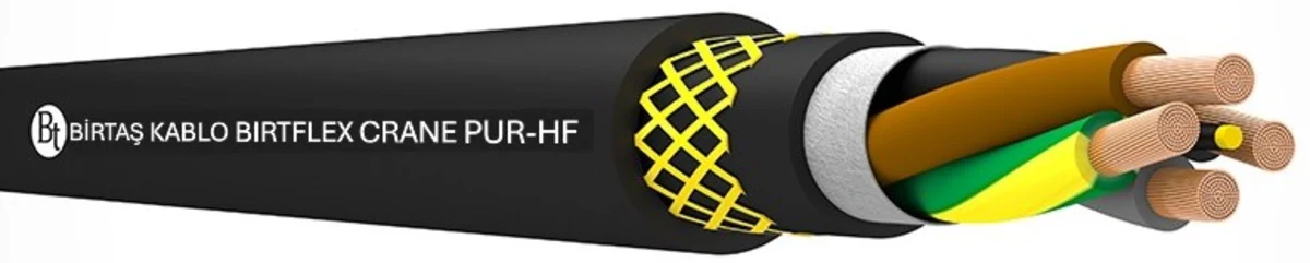 مقطع كابل الرافعات واللف BIRTFLEX CRANE PUR-HF من Birtaş Kablo