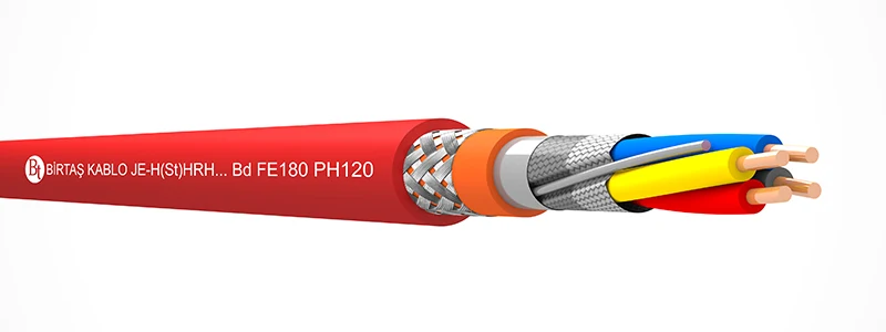 كابل تمديدات Birtaş JE-H St HRH FE180 PH120 مقاوم للحريق وذو تدريع مجدول