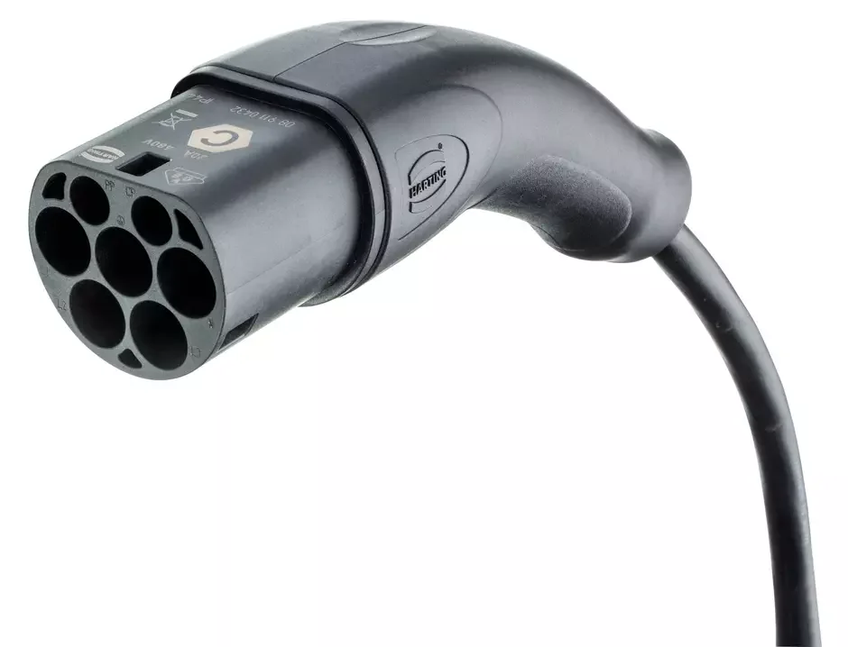 موصل المركبة لكابل شحن HARTING AC ثلاثي الطور بقدرة 22 kW من نوع Mode 3 Type 2