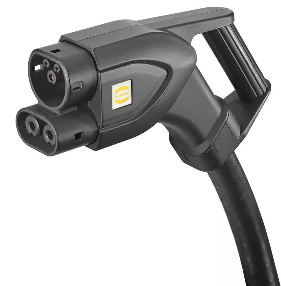 قابس مركبة وكابل للشحن السريع DC من HARTING، من نوع Mode 4 CCS Gen2 Type 2